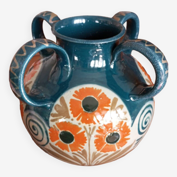 Elchinger ceramic vase with 4 handles