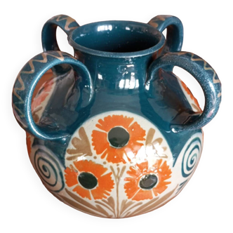 Elchinger ceramic vase with 4 handles
