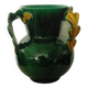 Earthenware vase with 3 handles of Vallauris oak leaves, 1950s vintage