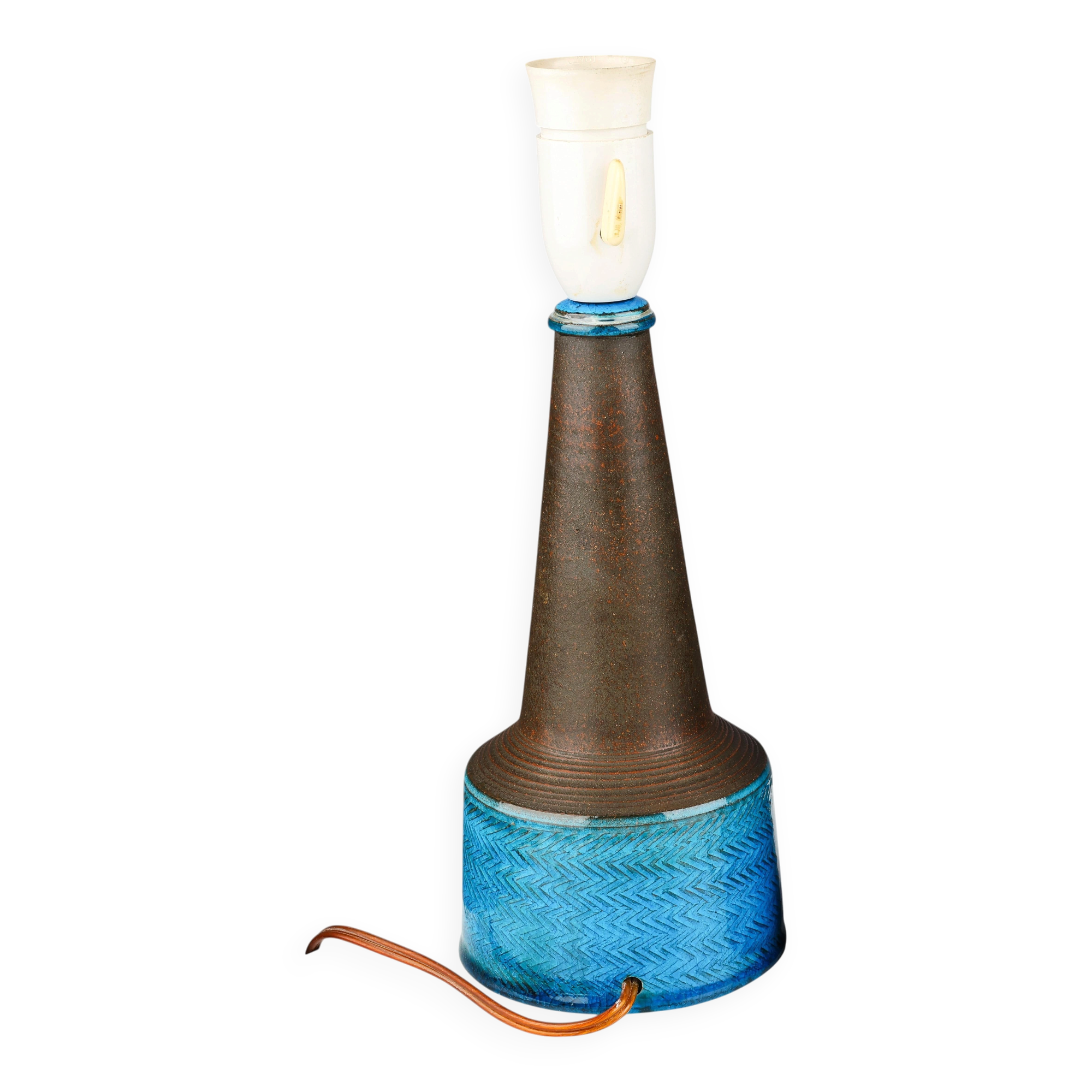 Nils Kahler ceramic table lamp by Herman A. Kähler, Denmark, 1960 signed.