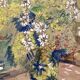 1930s/1950s, Watercolor Gouachée Figurant Un Intérieur Au Bouquet De Fleurs.