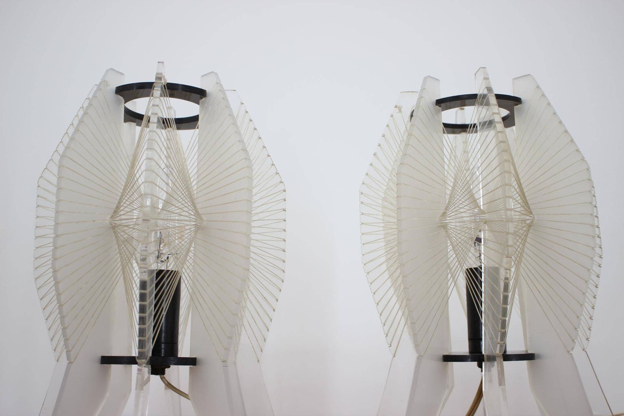 Pair of Space Age Plexiglass Table Lamps, 1970s