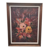 Oil Painting With Flowers By E. Marie, from 1976