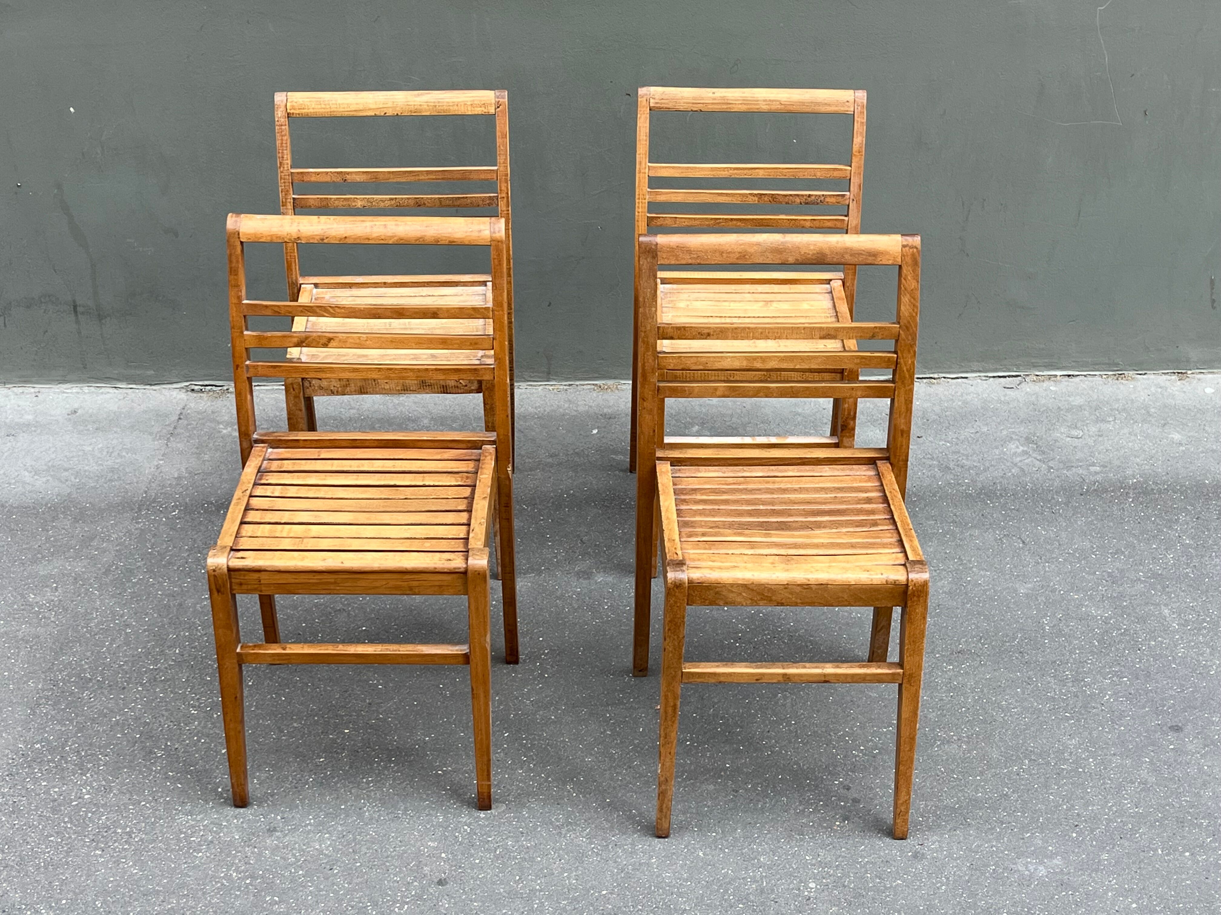 Set of four chairs by René Gabriel