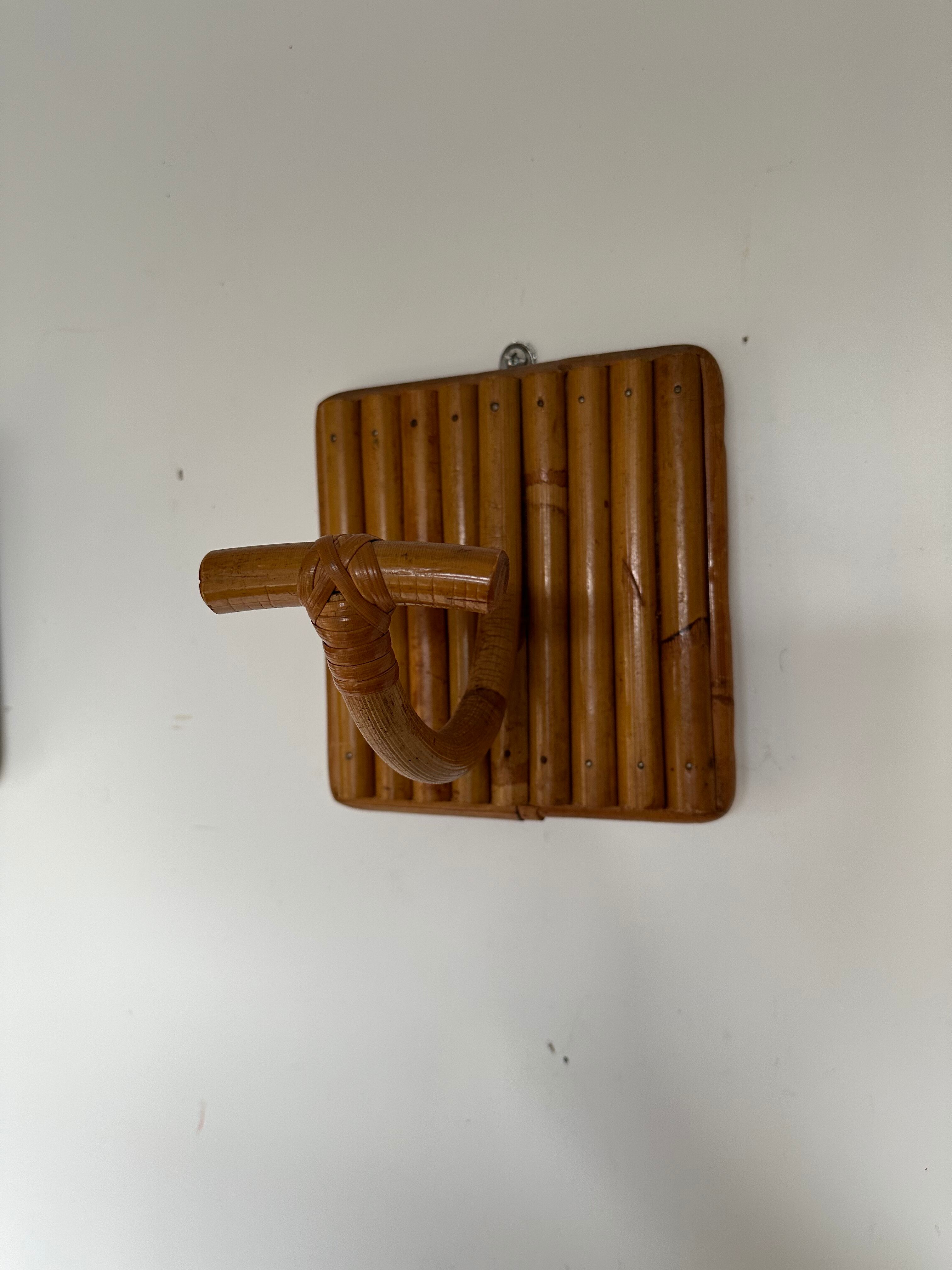 Pair patere vintage bamboo