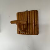 Pair patere vintage bamboo