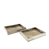 Hollywood regency set of 2 trays / vide poche, Tommaso Barbi Italy 1970s