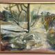Original Oil on Canvas – “Path Between” – Signed – Vintage & Framed – 57 × 49 Cm (22.4" × 19.3")