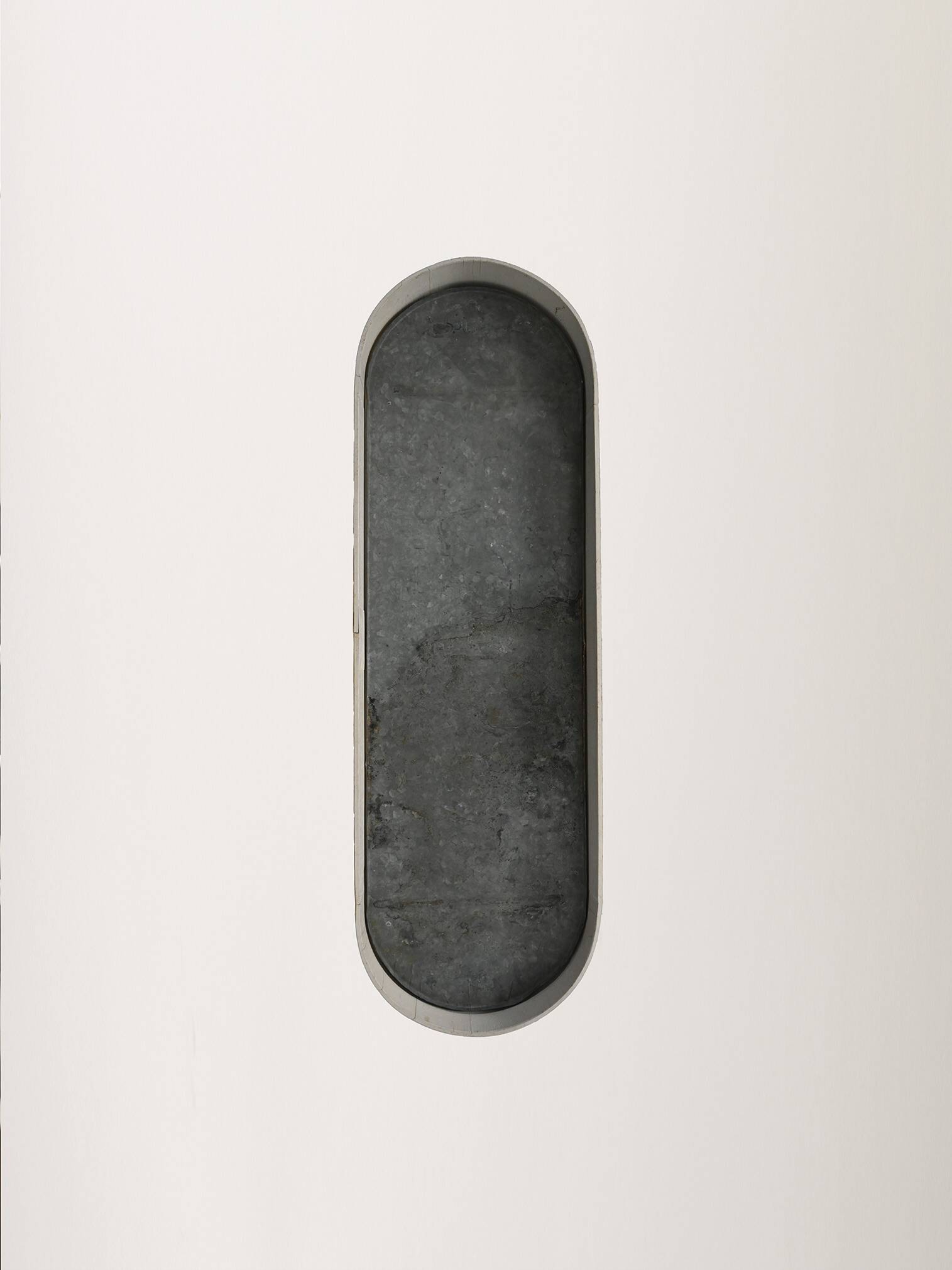 Scandinavian oval planter in metal and teak