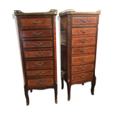 Pair of marquetry inlaid semainiers in the Louis XV style