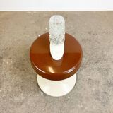 Table lamp by SAKU, glass bag on plastic base, 1970s