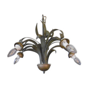 Lustre feuillages en - metal vert
