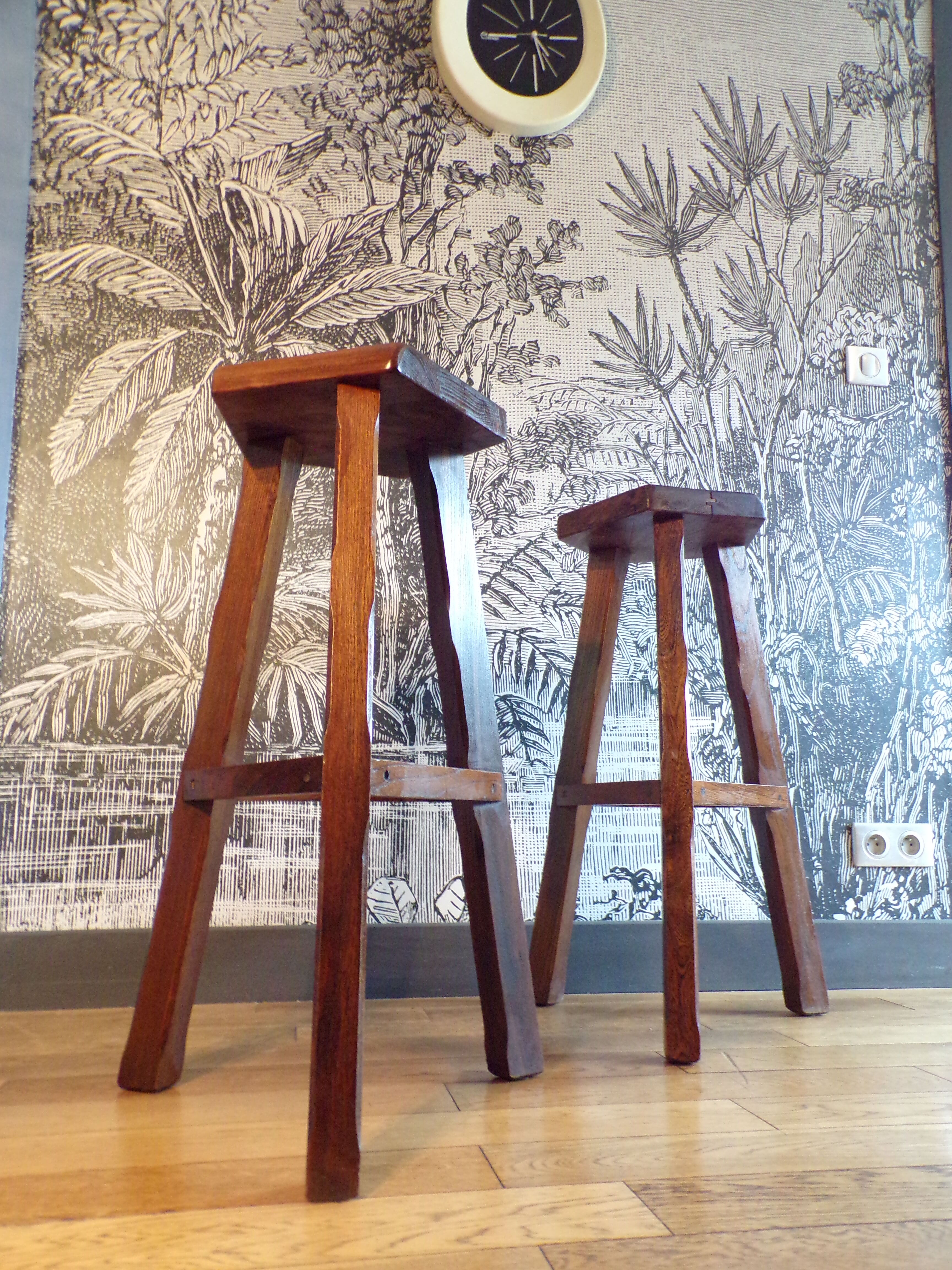 2 former brutalist high stools
