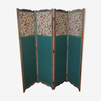 Wood screen and vintage fabrics