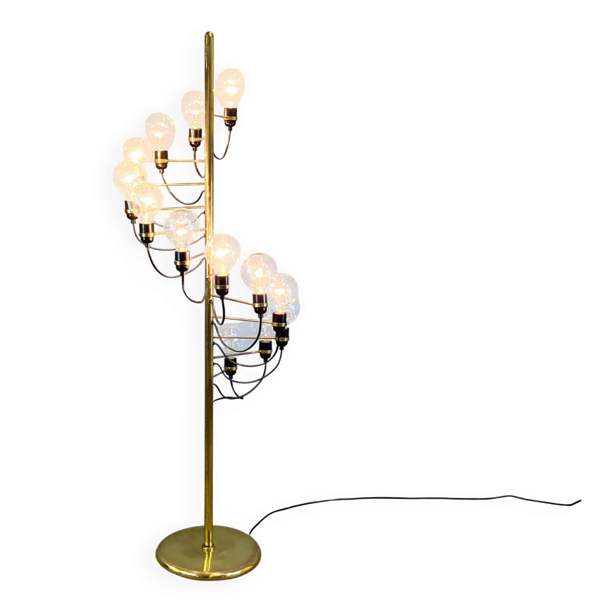 Cascade floor lamp by Star-Leuchten, brass, 1970s