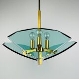 Vintage glass pendant lamp by Fontana Arte, Italy, 1950s.
