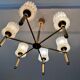 Brass and glass chandelier 1970