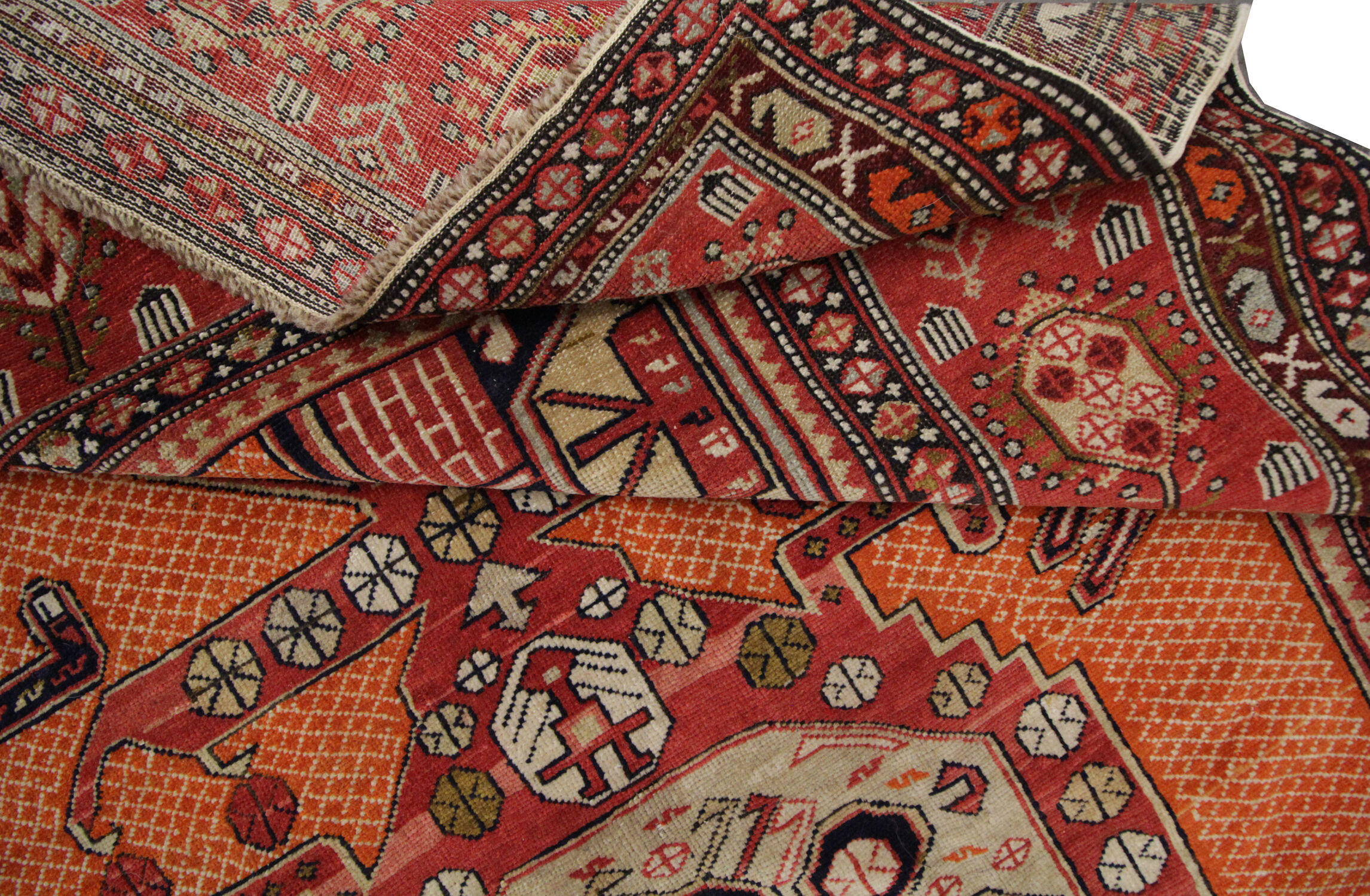 Antique Caucasian Handmade Wool Shirvan Rug 1890- 128x188cm