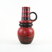 Monumental Fat Lava ceramic vase in black and red, West Germany, 1970s