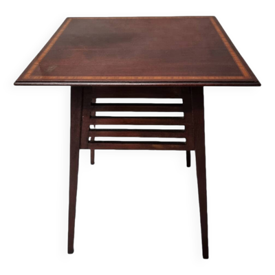 Table d'appoint carrée en acajou anglais, vers 1900