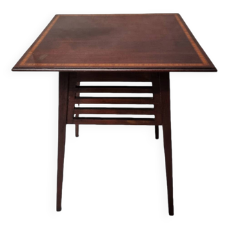 English Mahogany Square Side Table, Circa 1900