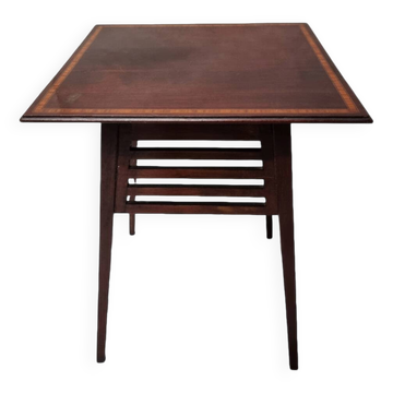 English Mahogany Square Side Table, Circa 1900