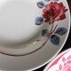 6 mismatched red and blue Art Deco soup plates, Badonviller Digoin