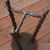 Tripod stool with turned legs