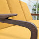 Second-hand Danish teak canapé, reupholstered in yellow, 1960s.