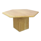 Vintage travertine hexagonal coffee table from the 70s 80s