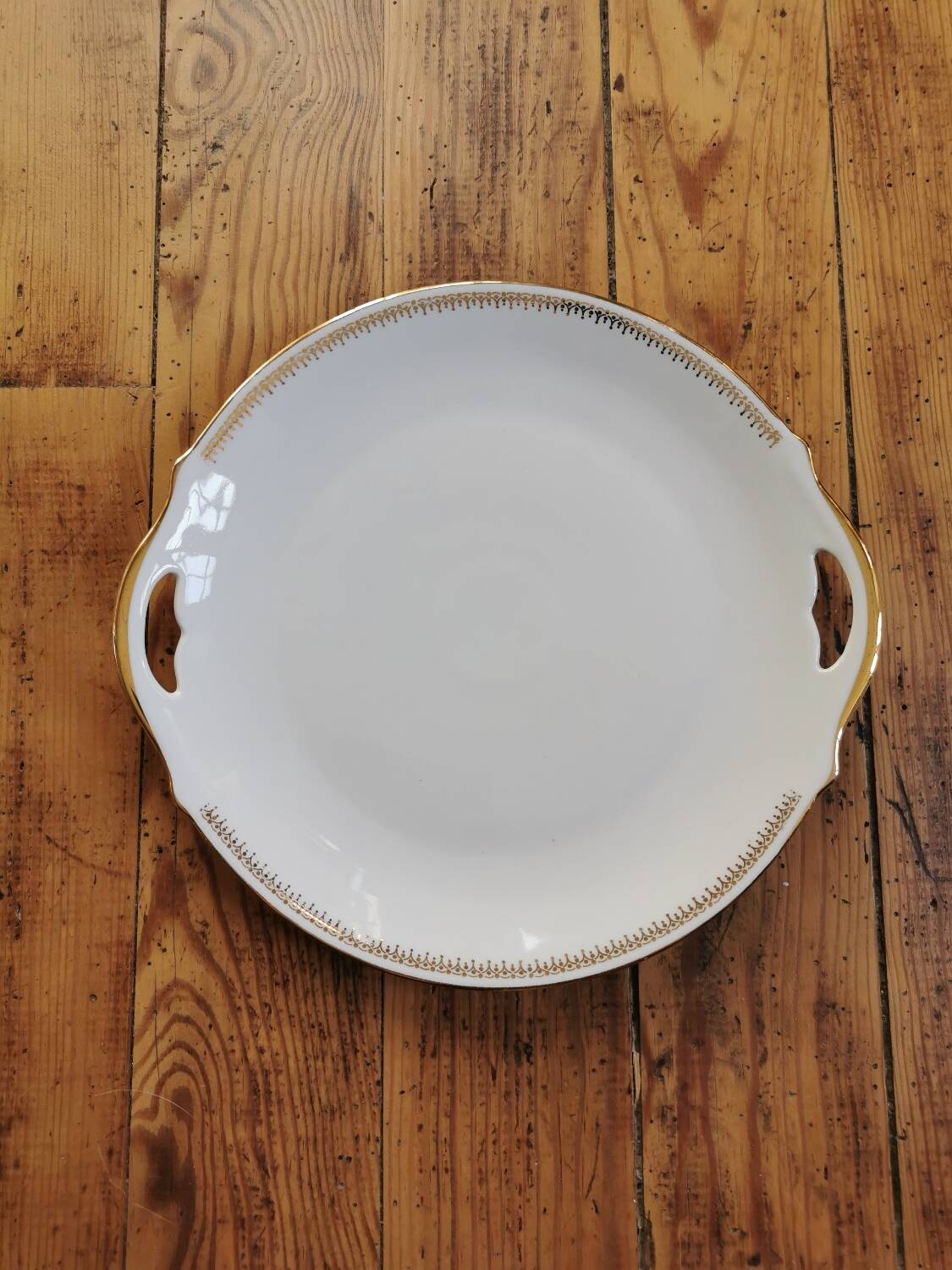 Plat à gâteaux vintage porcelaine CNP