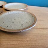 7 coasters / bottle / ceramic cup sandstone signed Le Tesson
