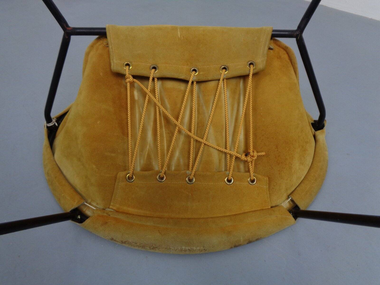 Danish Suede Folding Balloon Chair by Hans Olsen for Lea, 1960s