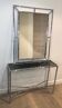 Console et miroir faux-bambou chromés