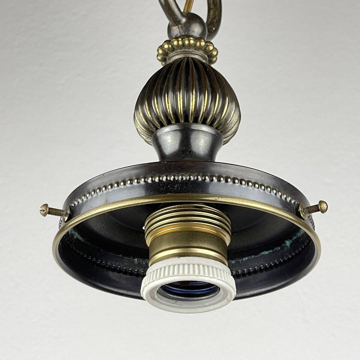 Vintage yellow Murano sphere pendant lamp, Italy, 1970s.