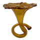 Amber-colored blown glass soliflore