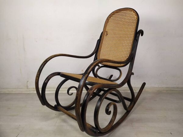 Rocking-chair en bois courbé noir