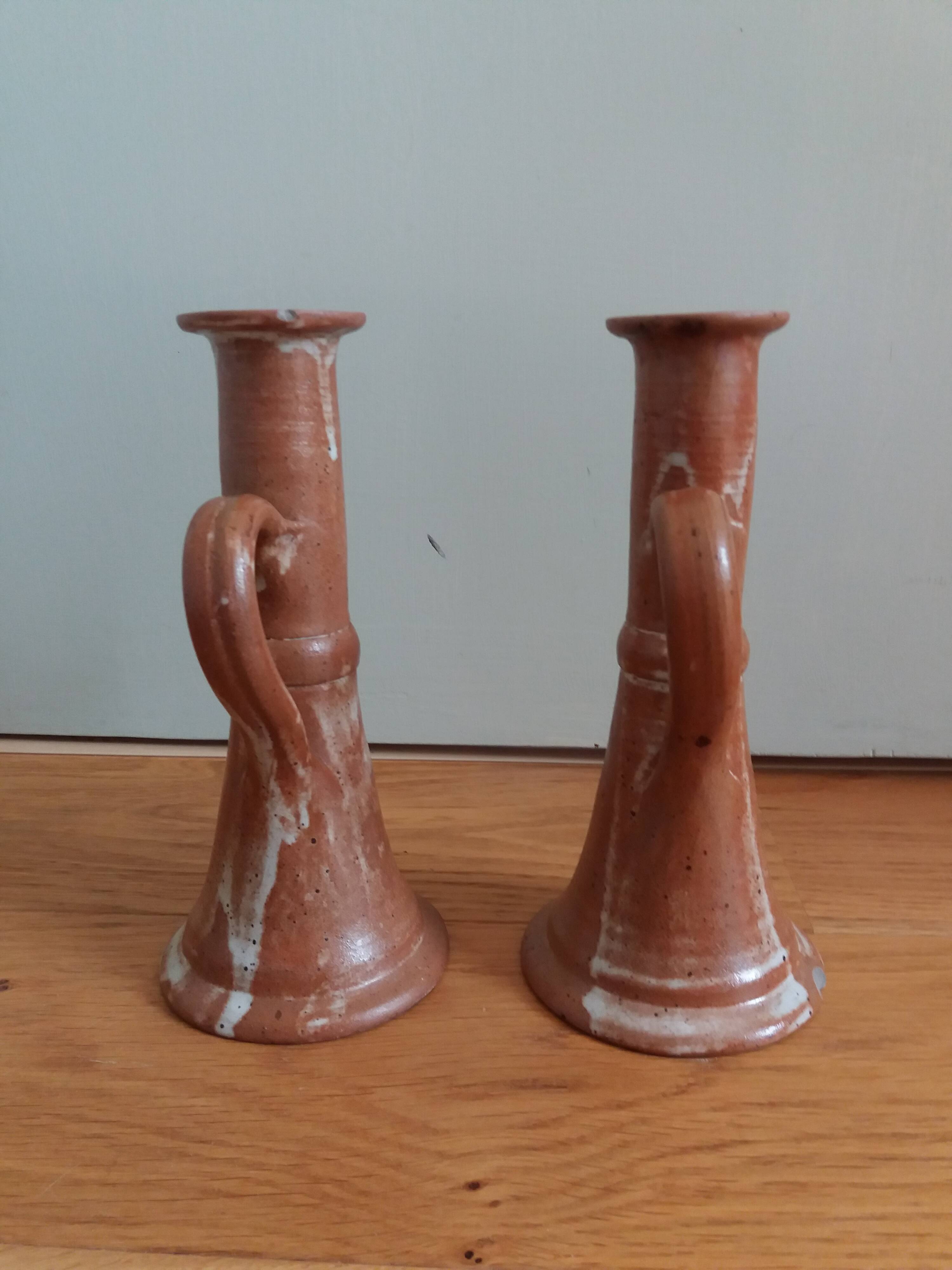 Stoneware candle holders