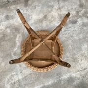 Guerdon vintage children's coffee table in rattan wit old rattan wicker bohemian 1950