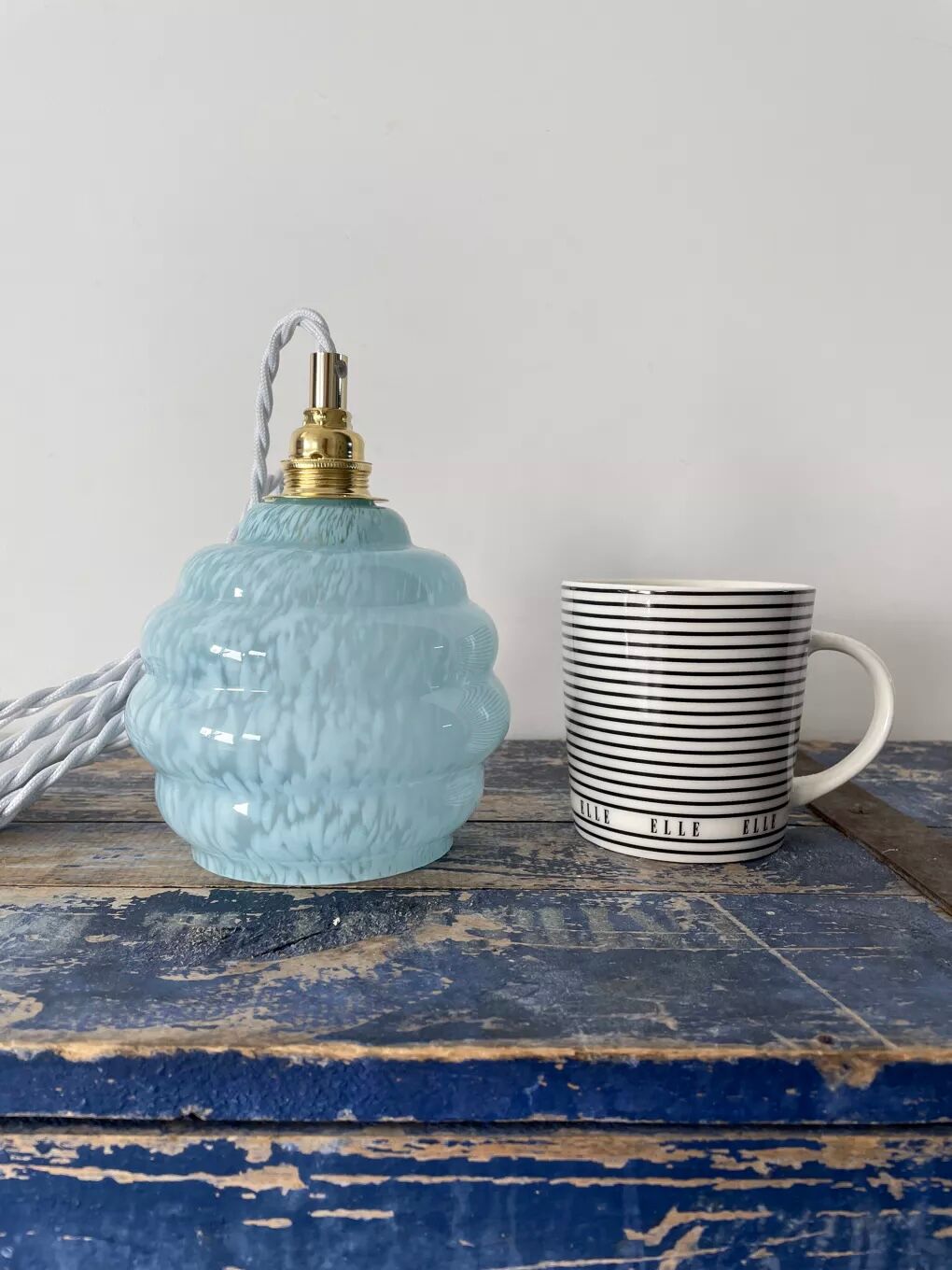 Electrified Art Deco walking lamp with new