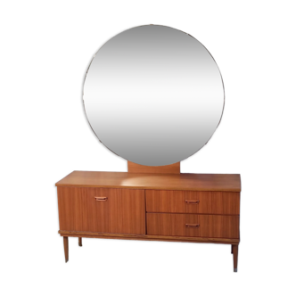 Scandinavian style sideboard with triptych mirror, 60s-70s