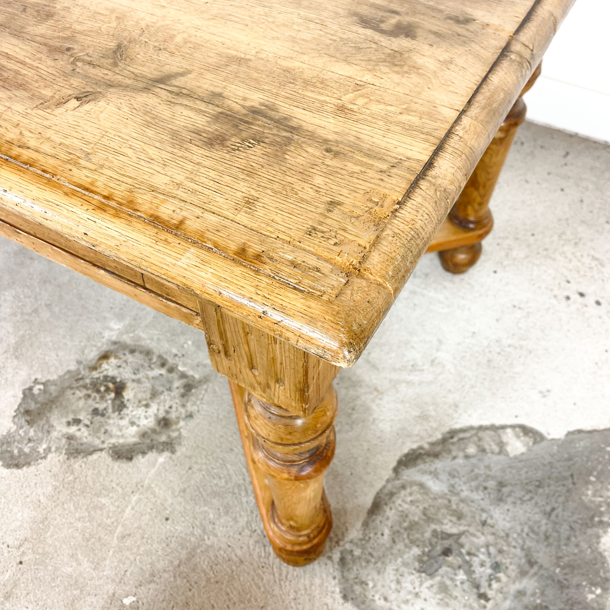 Antique pine and oak writing desk table