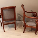 Pair of chairs of time restore mahogany