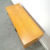 TV cabinet veneer vintage with drawers and brass