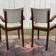 Pair of Art Deco bridge chairs in beech and imitation leather from the 1950s