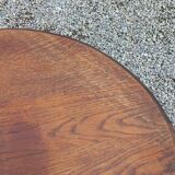 Vintage oak pedestal table with 3 shelves from the 60s