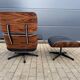 Vitra Eames Lounge Chair XL + Ottoman, Black leather & Santos Rosewood