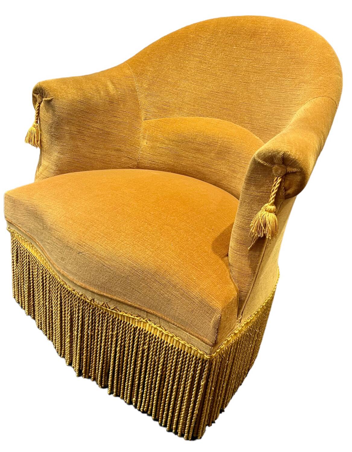 Vintage velvet Toad armchair