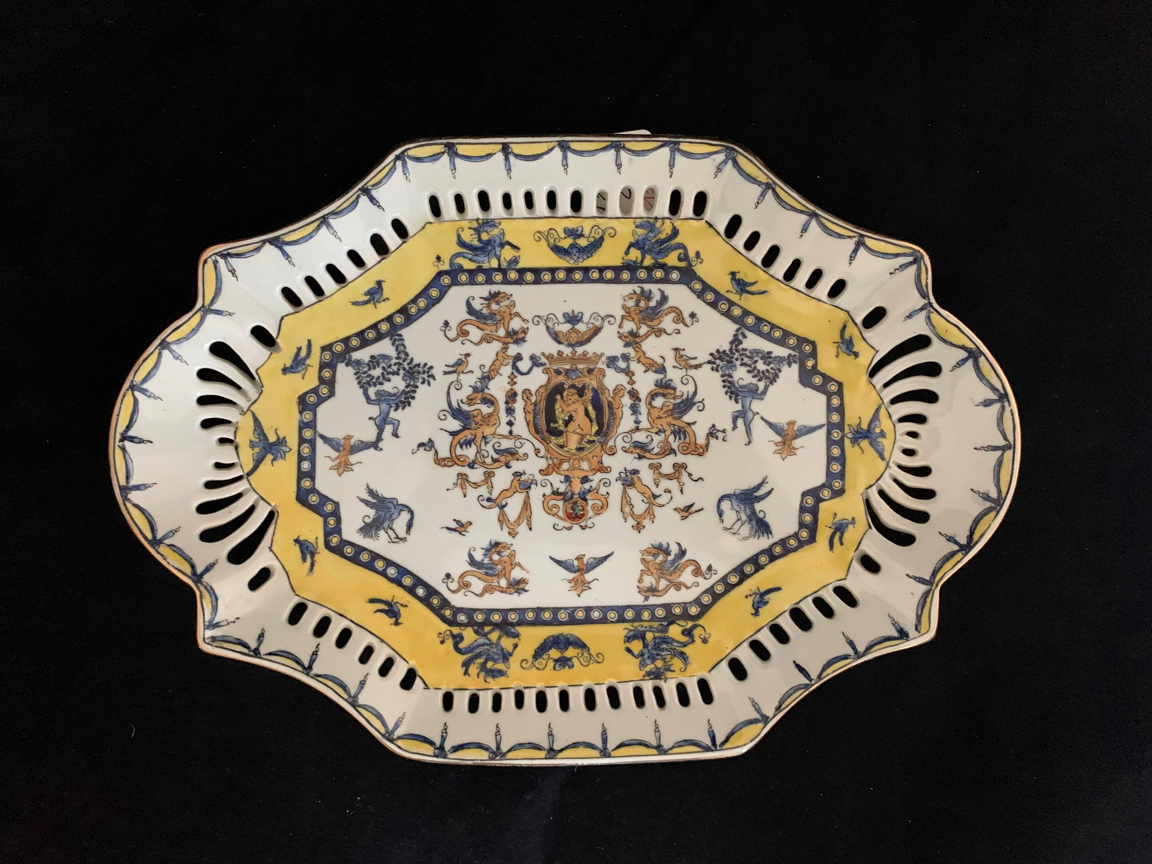 Openwork porcelain dish by Nelson for Adèle Carey