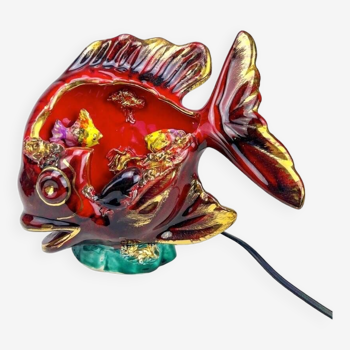 Lampe veilleuse poisson Vallauris vintage